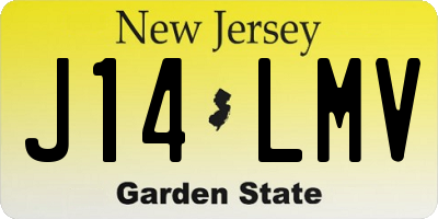 NJ license plate J14LMV
