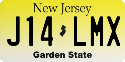 NJ license plate J14LMX