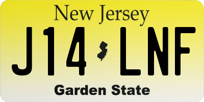 NJ license plate J14LNF