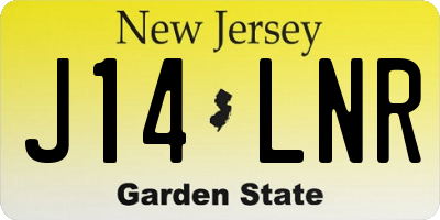 NJ license plate J14LNR
