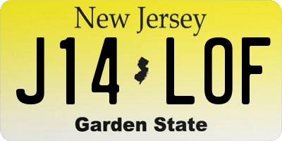 NJ license plate J14LOF