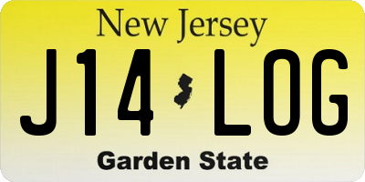 NJ license plate J14LOG