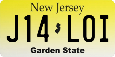 NJ license plate J14LOI