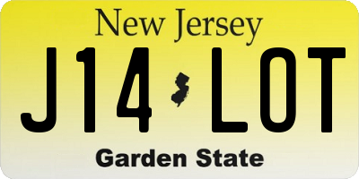 NJ license plate J14LOT
