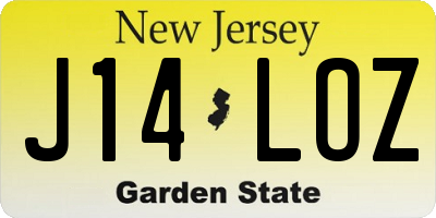 NJ license plate J14LOZ