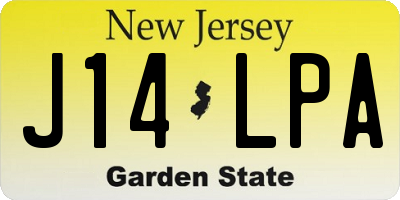 NJ license plate J14LPA