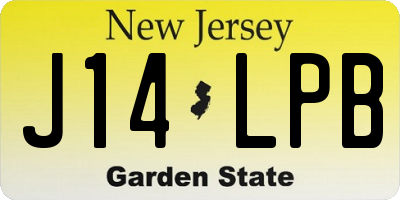 NJ license plate J14LPB