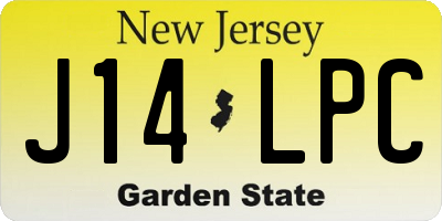 NJ license plate J14LPC