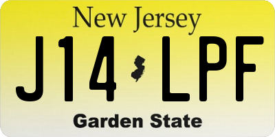 NJ license plate J14LPF