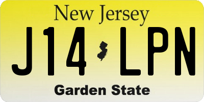 NJ license plate J14LPN