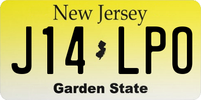 NJ license plate J14LPO