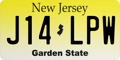 NJ license plate J14LPW