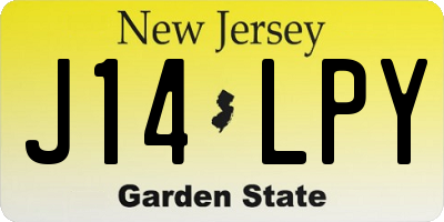 NJ license plate J14LPY