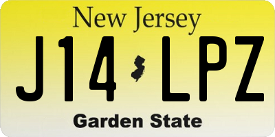 NJ license plate J14LPZ