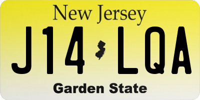 NJ license plate J14LQA