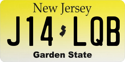 NJ license plate J14LQB