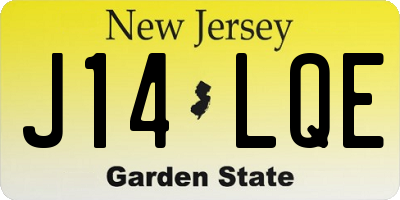 NJ license plate J14LQE