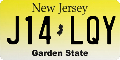 NJ license plate J14LQY