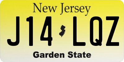 NJ license plate J14LQZ