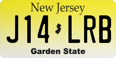 NJ license plate J14LRB