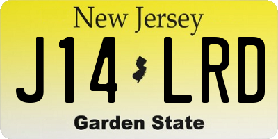 NJ license plate J14LRD