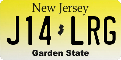 NJ license plate J14LRG