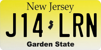 NJ license plate J14LRN