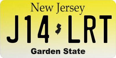 NJ license plate J14LRT