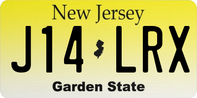 NJ license plate J14LRX