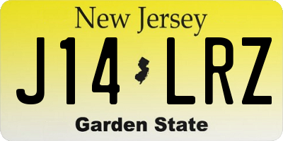 NJ license plate J14LRZ