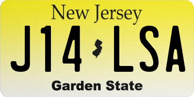 NJ license plate J14LSA