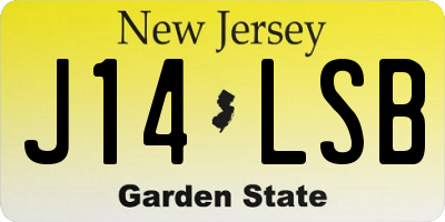 NJ license plate J14LSB
