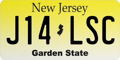 NJ license plate J14LSC
