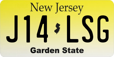 NJ license plate J14LSG