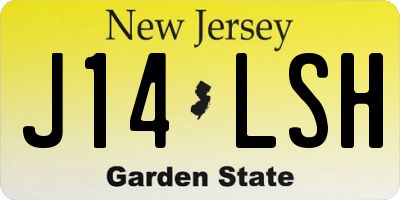 NJ license plate J14LSH