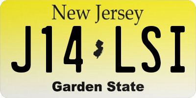 NJ license plate J14LSI