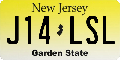 NJ license plate J14LSL