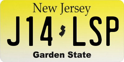 NJ license plate J14LSP