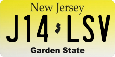 NJ license plate J14LSV