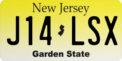 NJ license plate J14LSX