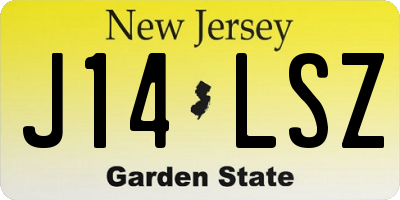 NJ license plate J14LSZ