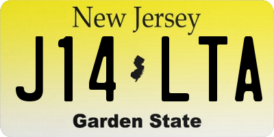 NJ license plate J14LTA