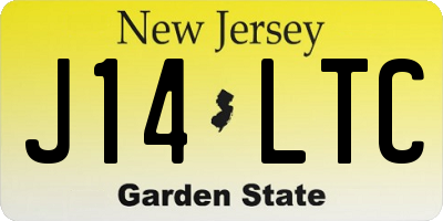 NJ license plate J14LTC
