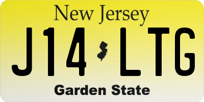NJ license plate J14LTG