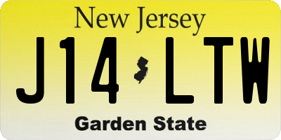 NJ license plate J14LTW