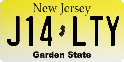 NJ license plate J14LTY