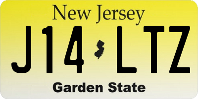 NJ license plate J14LTZ