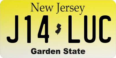 NJ license plate J14LUC