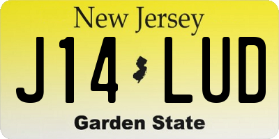 NJ license plate J14LUD
