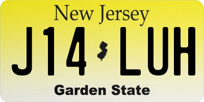 NJ license plate J14LUH